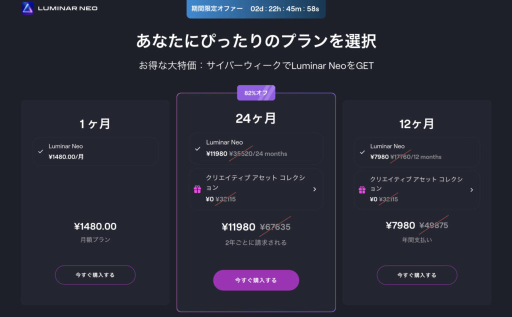 Luminar Neoセール