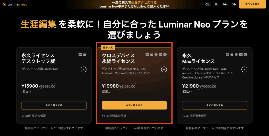 Luminar Neo 料金